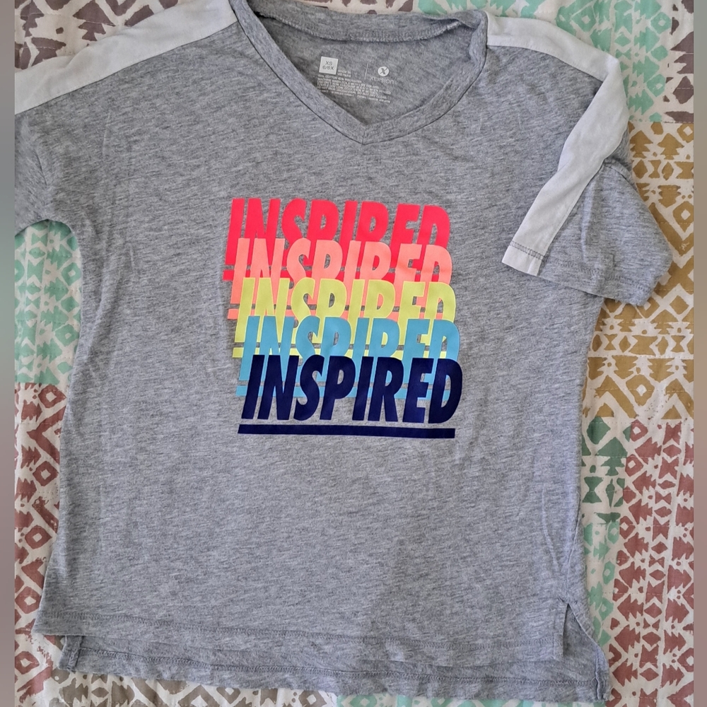 Xersion Short Sleeve Tees Gray and Pink